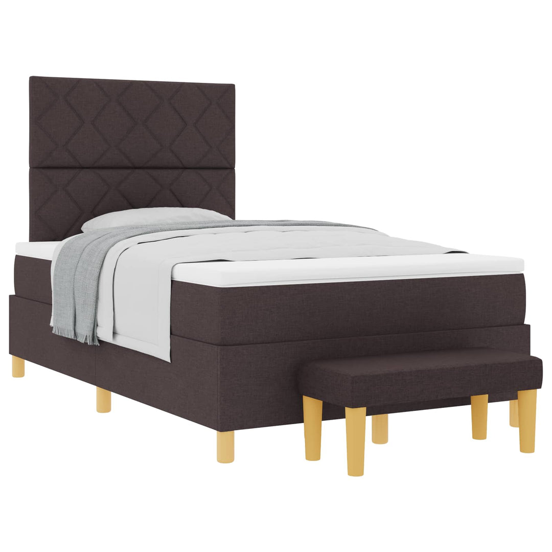 Box spring seng med hovedgærde Mørkebrun 200 x 120 cm Stof