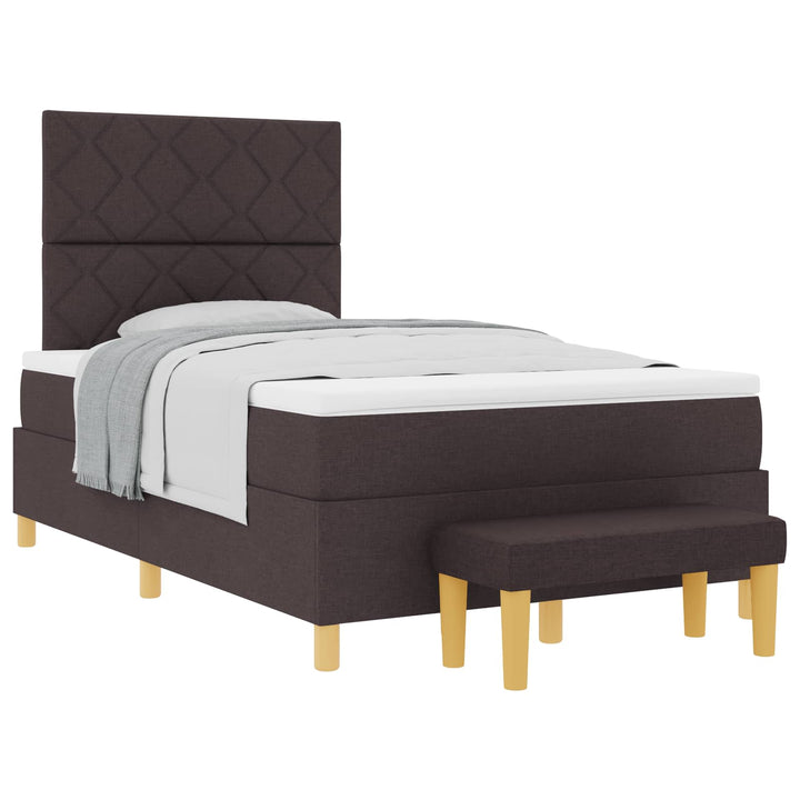Box spring seng med hovedgærde Mørkebrun 200 x 120 cm Stof
