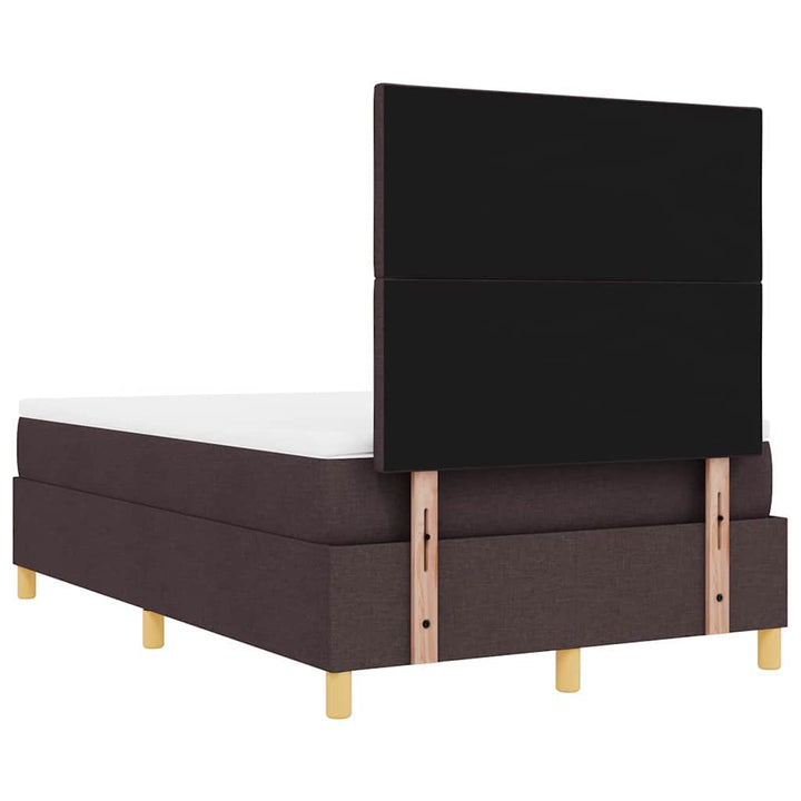 Box spring seng med hovedgærde Mørkebrun 200 x 120 cm Stof