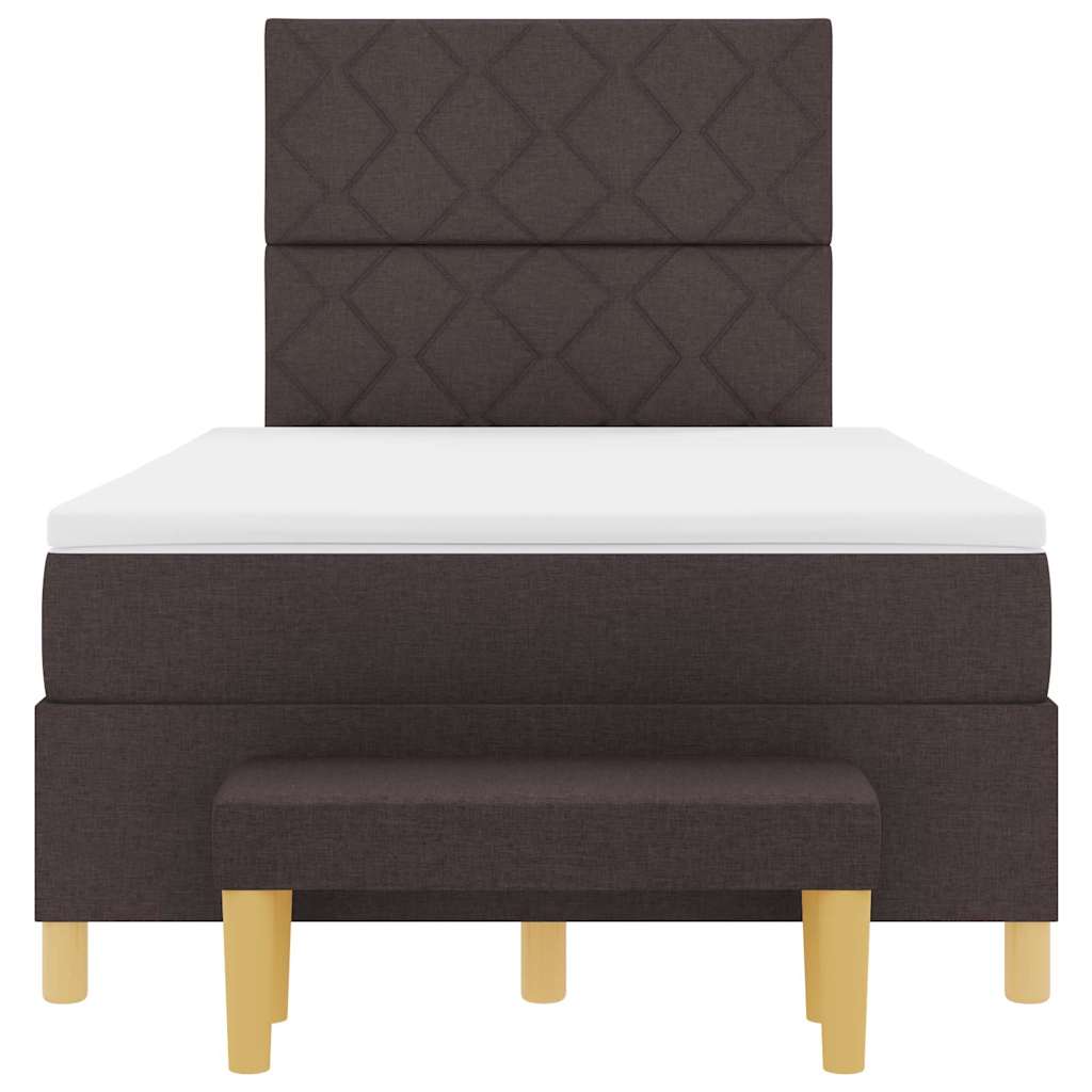 Box spring seng med hovedgærde Mørkebrun 200 x 120 cm Stof