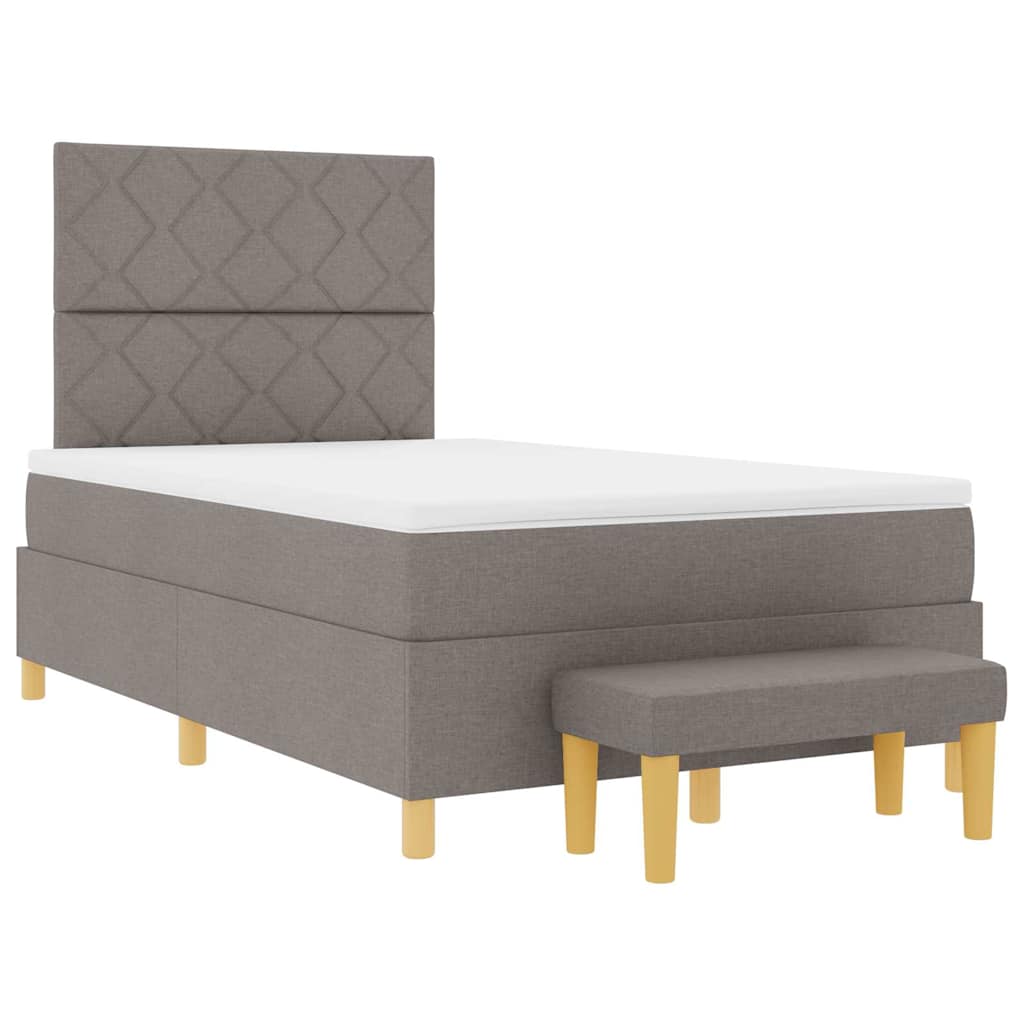 Box spring seng med hovedgærde Gråbrun 200 x 120 cm Stof