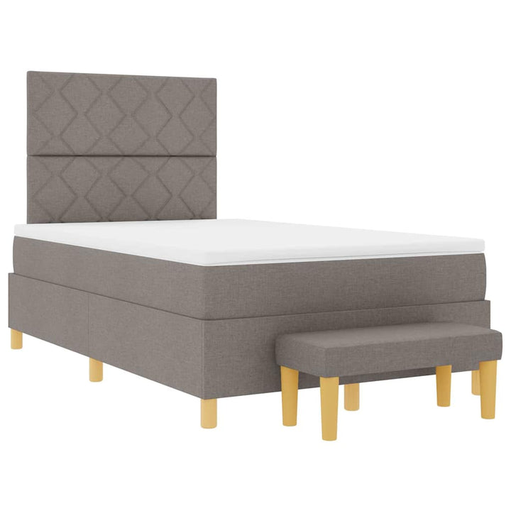 Box spring seng med hovedgærde Gråbrun 200 x 120 cm Stof