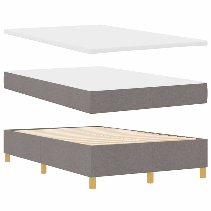 Box spring seng med hovedgærde Gråbrun 200 x 120 cm Stof