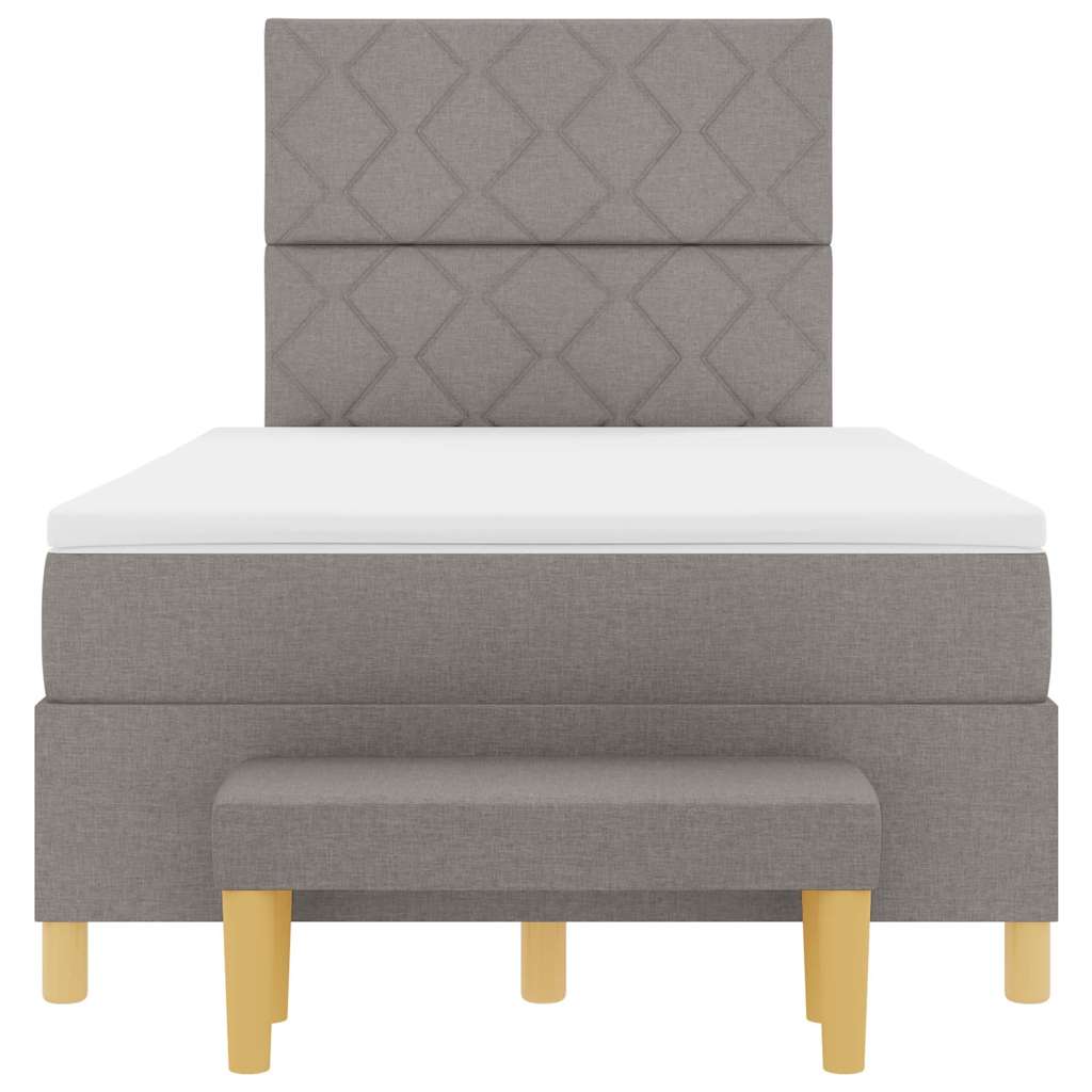 Box spring seng med hovedgærde Gråbrun 200 x 120 cm Stof