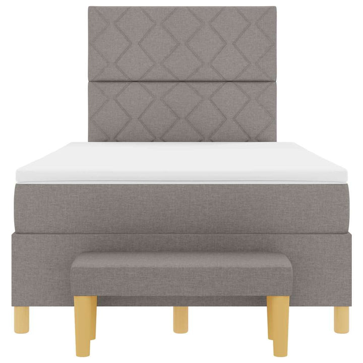 Box spring seng med hovedgærde Gråbrun 200 x 120 cm Stof