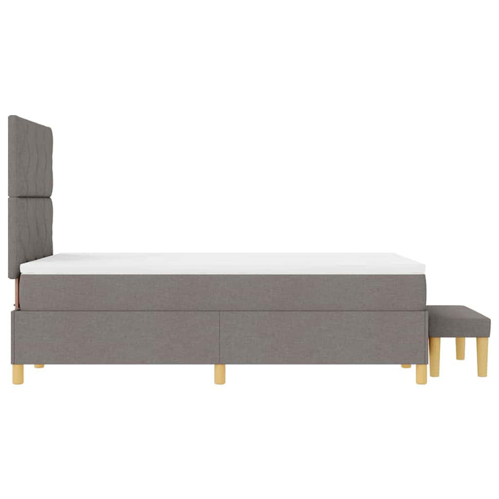 Box spring seng med hovedgærde Gråbrun 200 x 120 cm Stof
