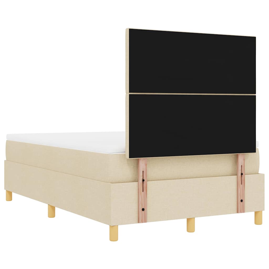 Box spring seng med hovedgærde Creme 200 x 120 cm Stof