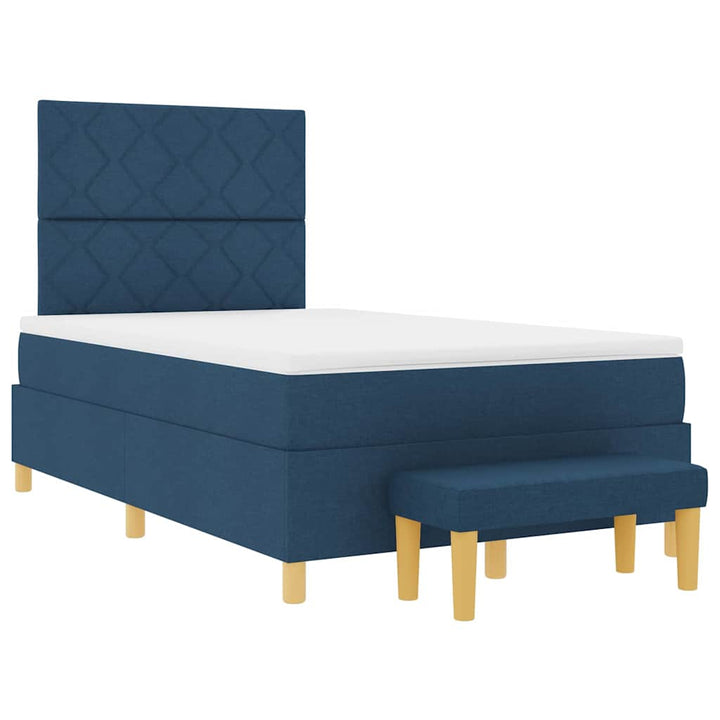 Box spring seng med pude med hovedgærde Blå 200 x 120 cm Stof