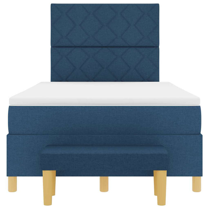 Box spring seng med pude med hovedgærde Blå 200 x 120 cm Stof