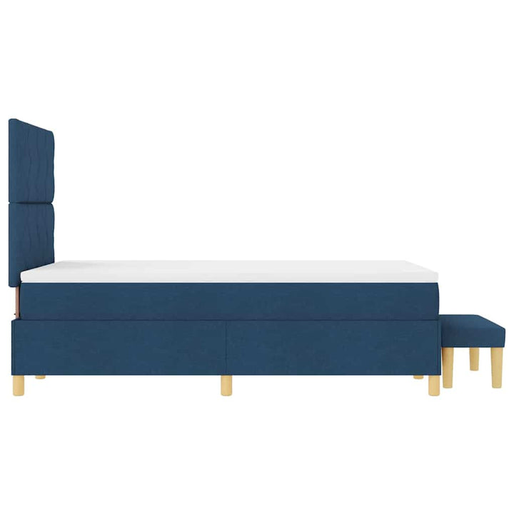 Box spring seng med pude med hovedgærde Blå 200 x 120 cm Stof
