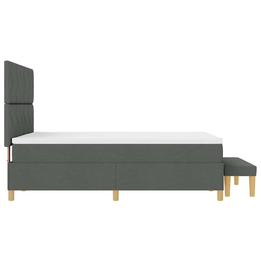 Box spring seng med hovedgærde Mørkegrå 190 x 140 cm Stof
