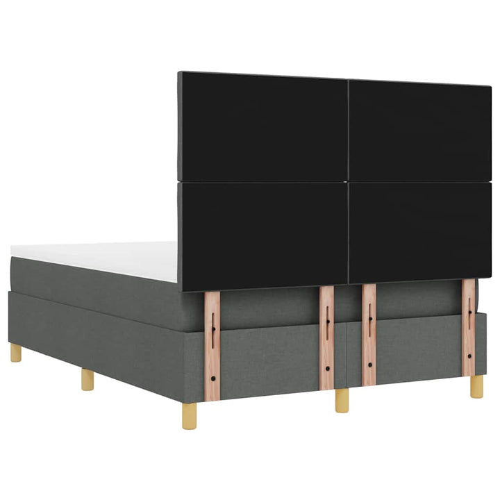Box spring seng med hovedgærde Mørkegrå 200 x 140 cm Stof