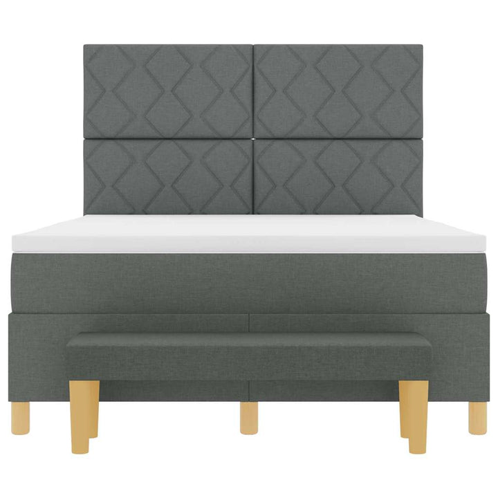 Box spring seng med hovedgærde Mørkegrå 200 x 140 cm Stof