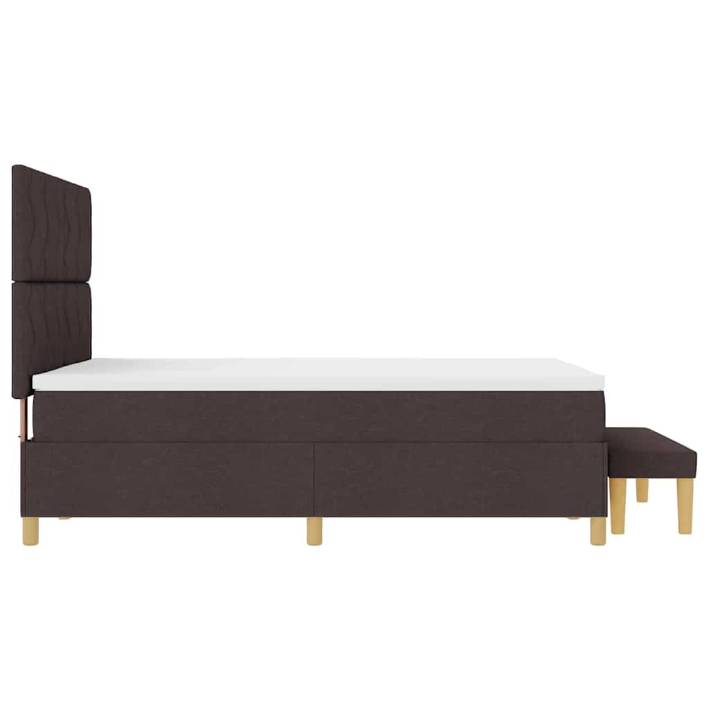 Box spring seng med hovedgærde Mørkebrun 200 x 140 cm Stof
