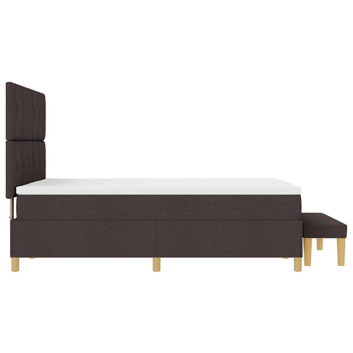 Box spring seng med hovedgærde Mørkebrun 200 x 140 cm Stof