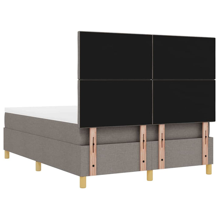 Box spring seng med pude Gråbrun 200 x 140 cm Stof