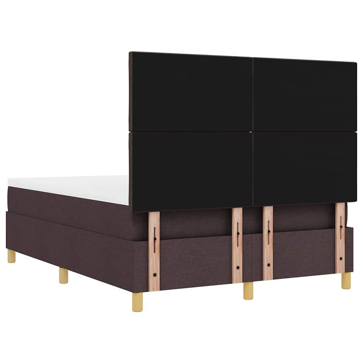 Box spring seng med hovedgærde Mørkebrun 200 x 160 cm Stof