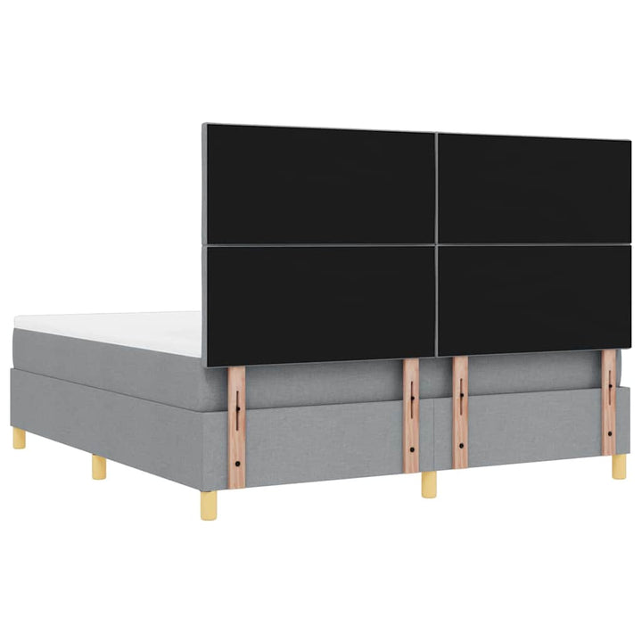 Box spring seng med hovedgærde Lysegrå 200 x 180 cm Stof