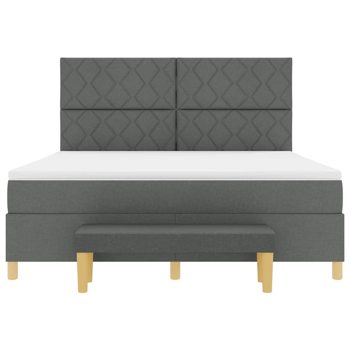Box spring seng med pude Mørkegrå 200 x 180 cm Stof