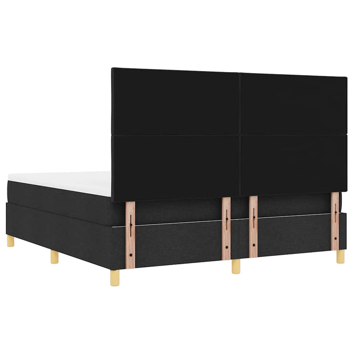 Box spring seng med hovedgærde Sort 200 x 180 cm Stof