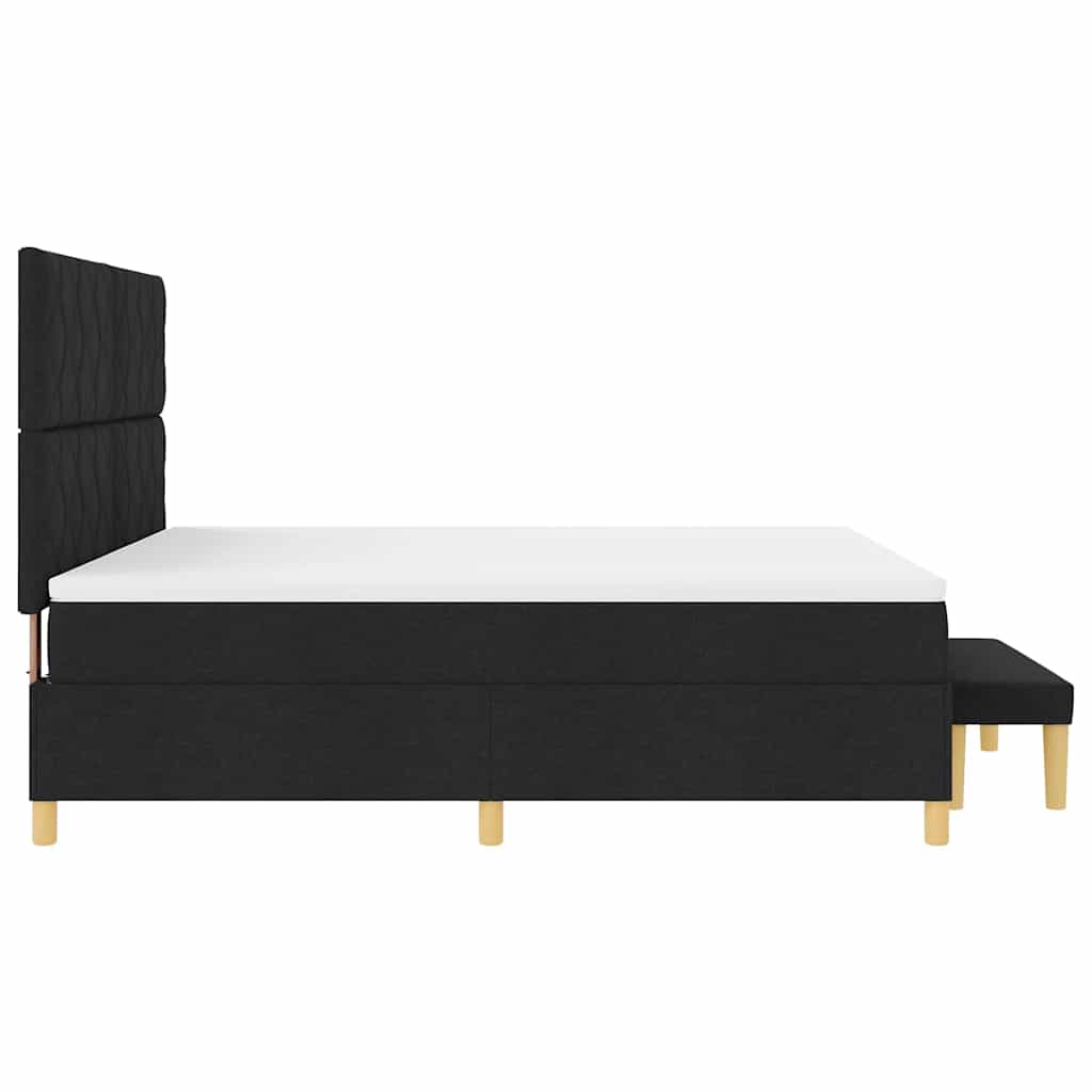 Box spring seng med hovedgærde Sort 200 x 180 cm Stof
