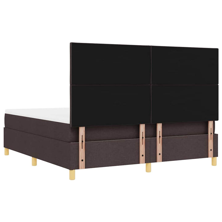 Box spring seng med hovedgærde Mørk Brun 200 x 180 cm Stof