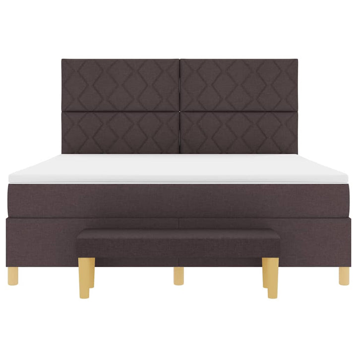 Box spring seng med hovedgærde Mørk Brun 200 x 180 cm Stof