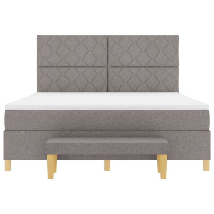 Box spring seng med hovedgærde Gråbrun 180 x 200 cm Stof