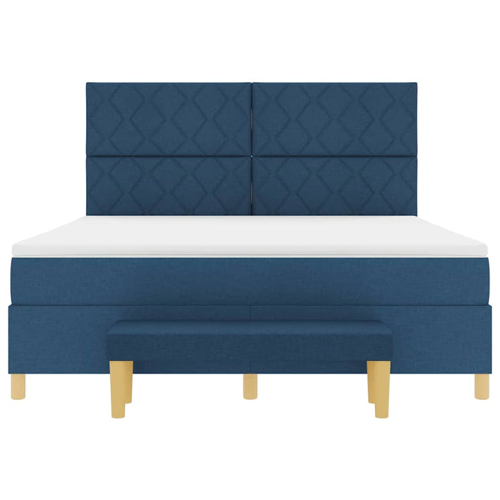 Box spring seng med hovedgærde Blå 200 x 180 cm Stof