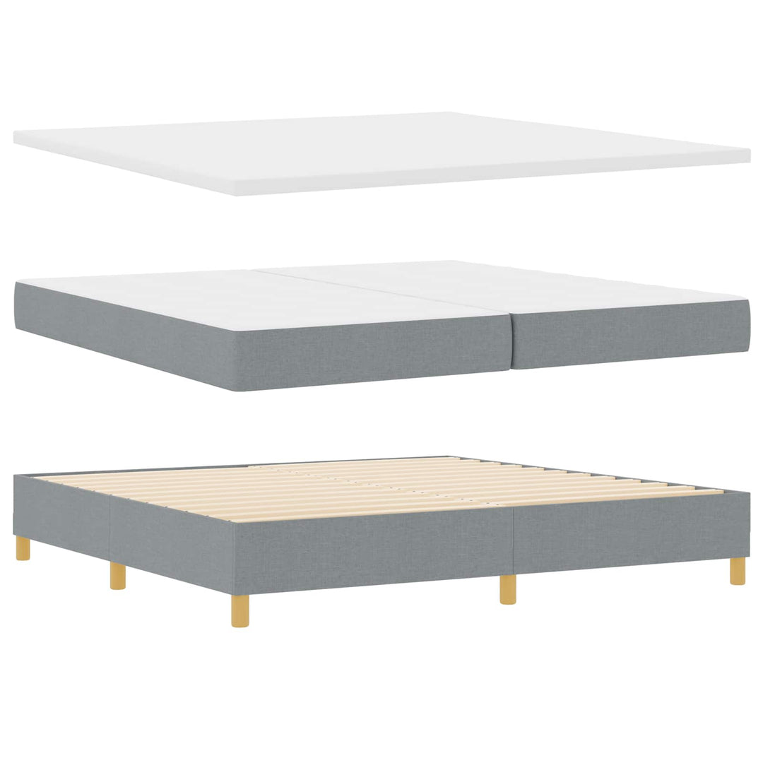 Box spring seng med madras Lysegrå 200 x 200 cm Stof