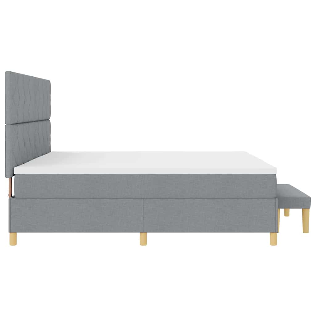 Box spring seng med madras Lysegrå 200 x 200 cm Stof