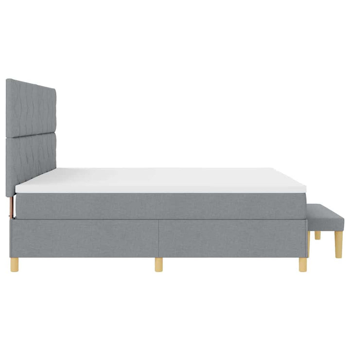 Box spring seng med madras Lysegrå 200 x 200 cm Stof