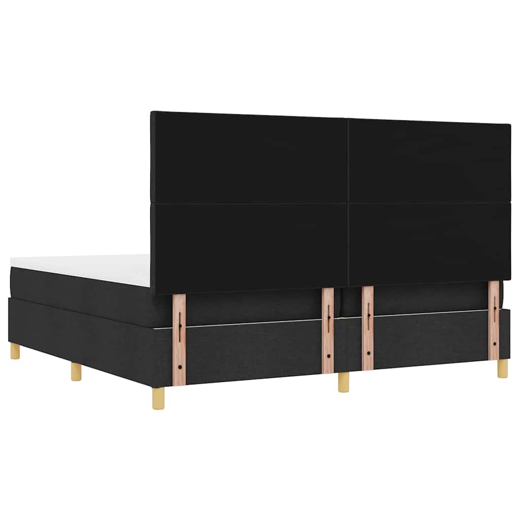 Box spring seng med madras Sort 200 x 200 cm Stof