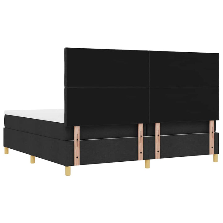 Box spring seng med madras Sort 200 x 200 cm Stof