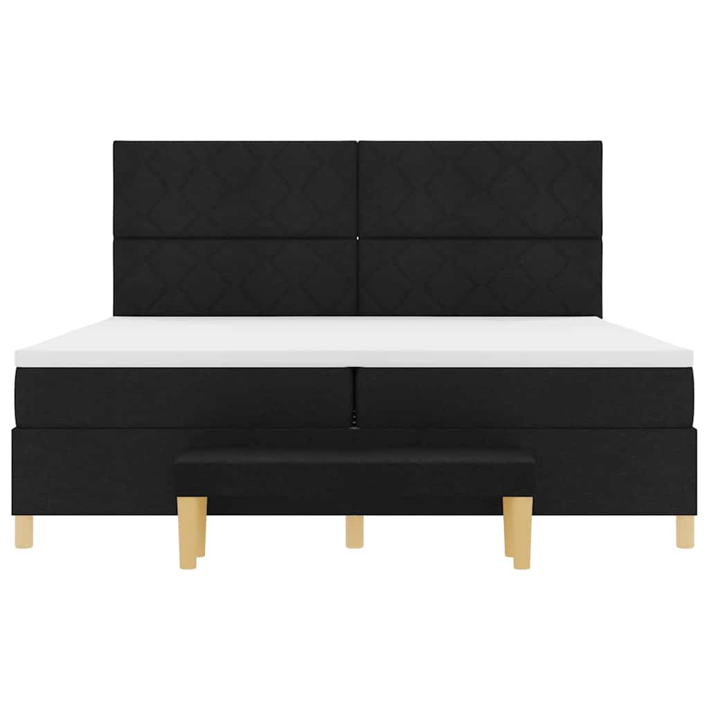 Box spring seng med madras Sort 200 x 200 cm Stof