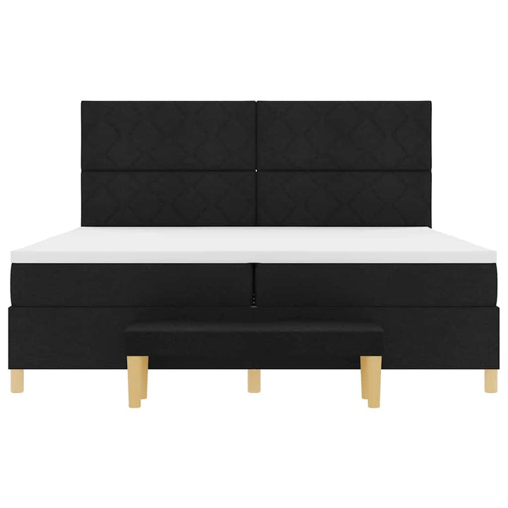 Box spring seng med madras Sort 200 x 200 cm Stof