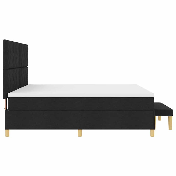 Box spring seng med madras Sort 200 x 200 cm Stof