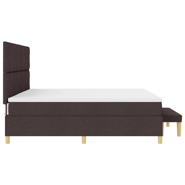Box spring seng med madras Mørk Brun 200 x 200 cm Stof