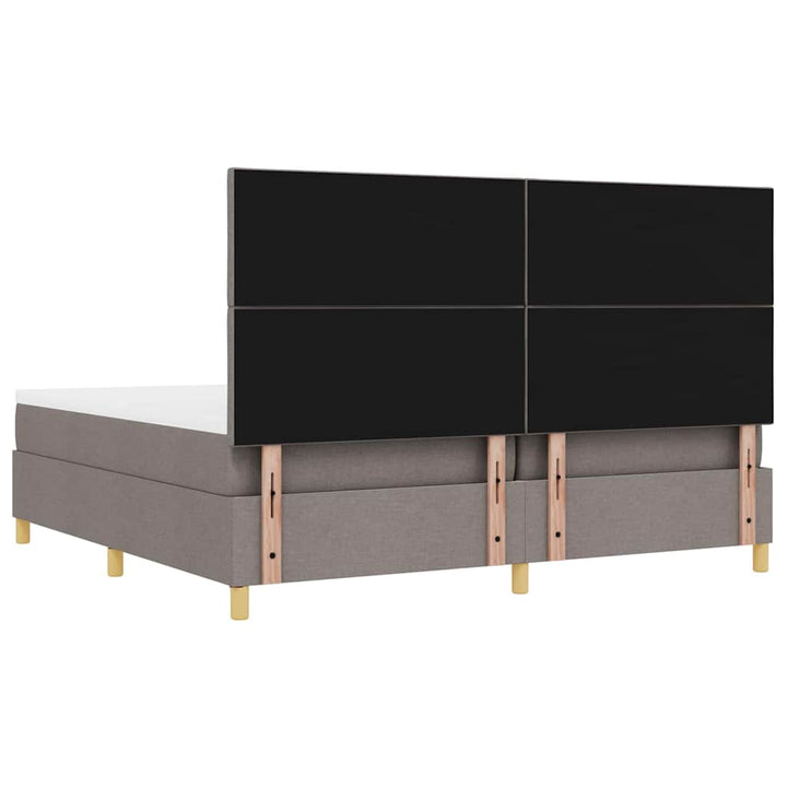 Box spring seng med pude Gråbrun 200 x 200 cm Stof