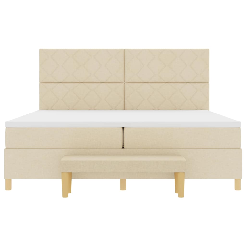 Box spring seng med madras Creme 200 x 200 cm Stof