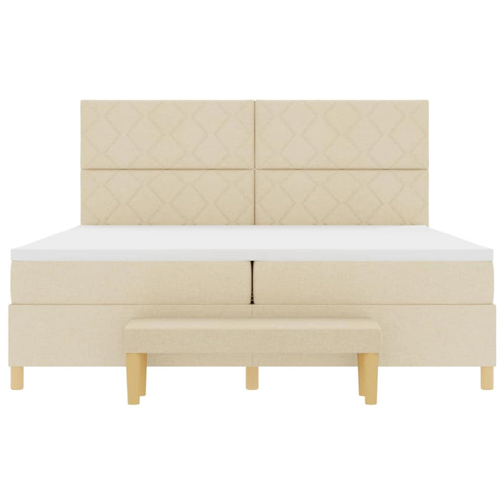 Box spring seng med madras Creme 200 x 200 cm Stof