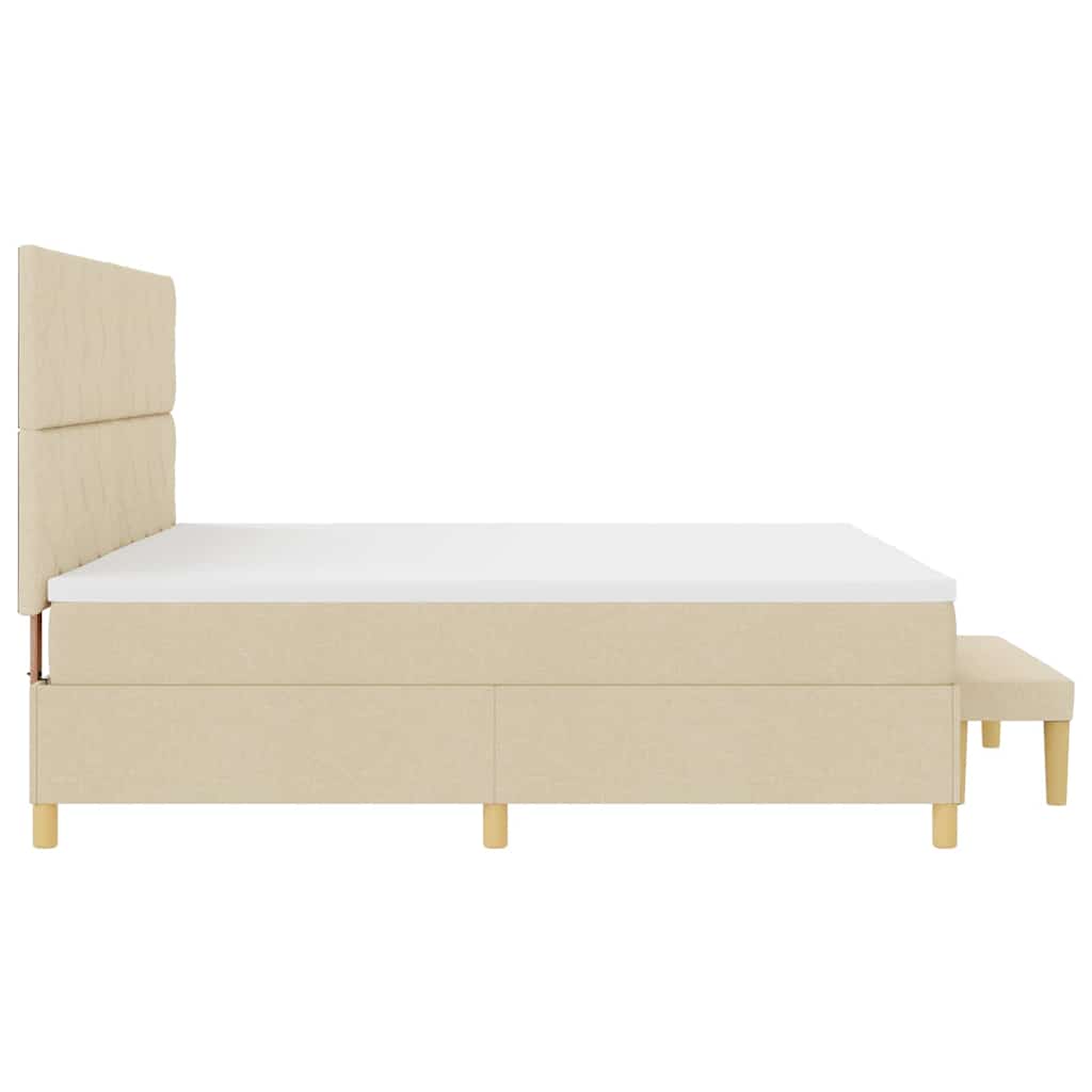Box spring seng med madras Creme 200 x 200 cm Stof