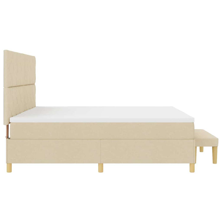 Box spring seng med madras Creme 200 x 200 cm Stof