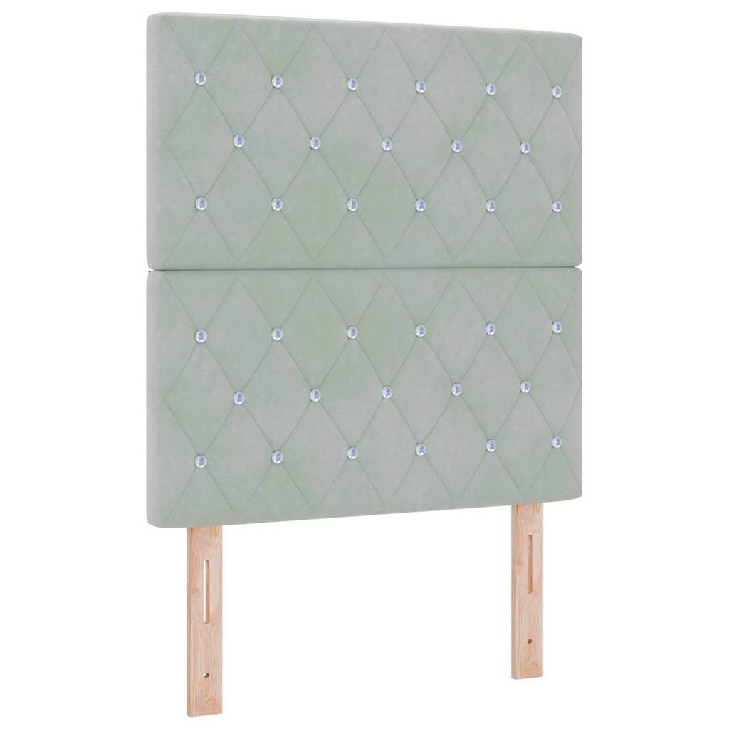 Box spring seng med pude Lysegrå 200 x 80 cm Fløjl