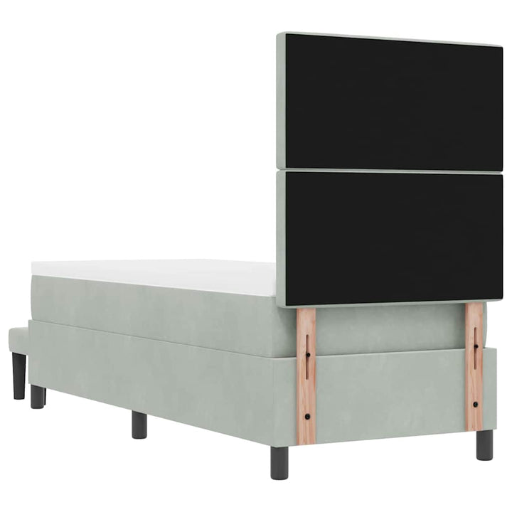 Box spring seng med pude Lysegrå 200 x 80 cm Fløjl