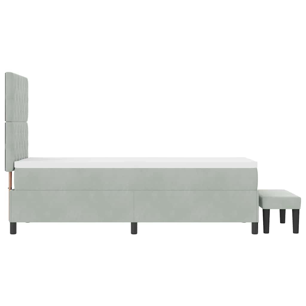 Box spring seng med pude Lysegrå 200 x 80 cm Fløjl
