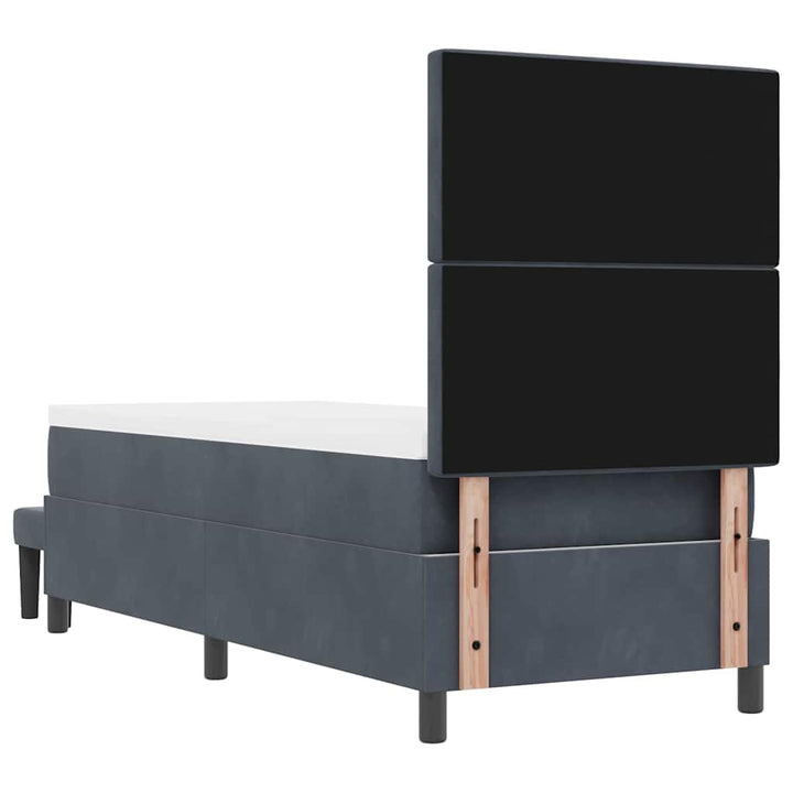 Box spring seng med hovedgærde Mørkegrå 200 x 80 cm Fløjl