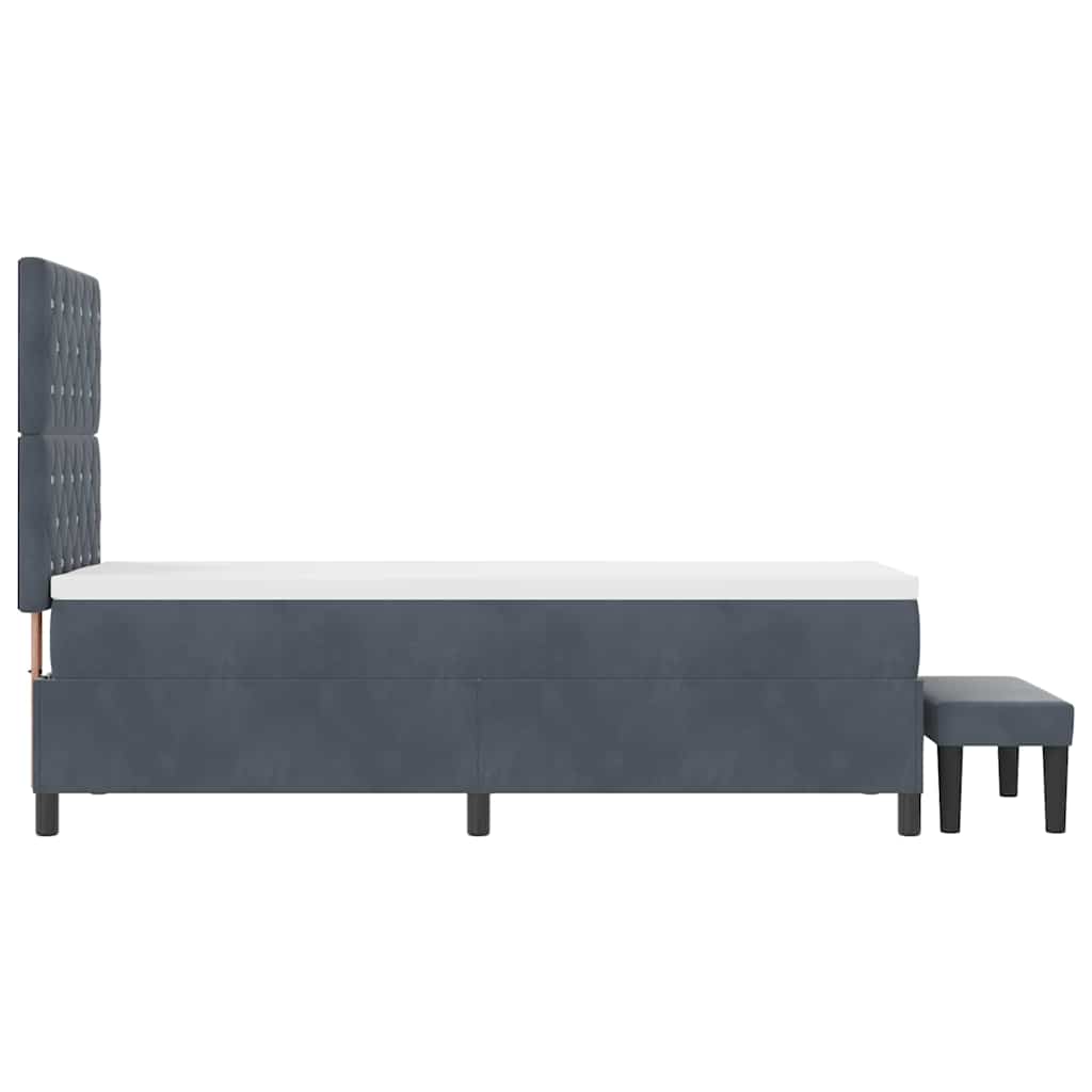 Box spring seng med hovedgærde Mørkegrå 200 x 80 cm Fløjl