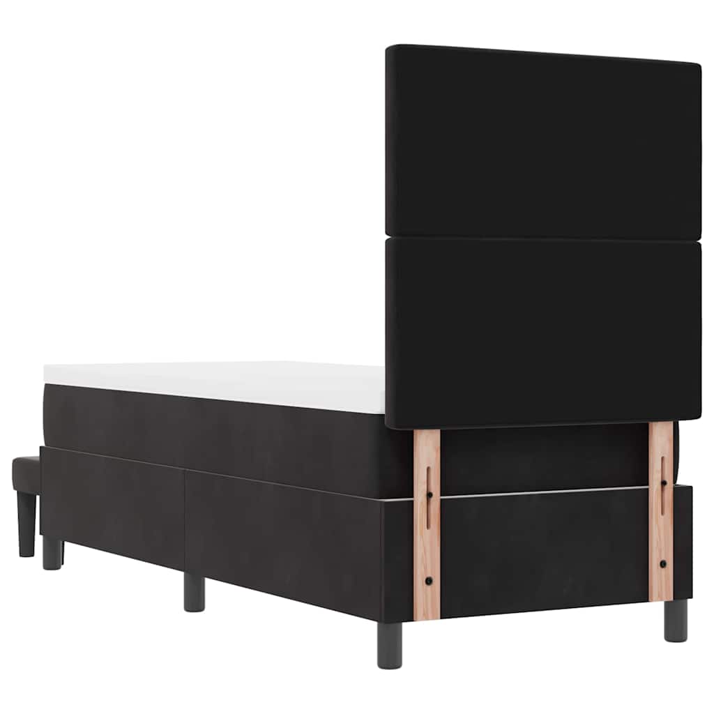 Box spring seng med hovedgærde Sort 200 x 80 cm Fløjl