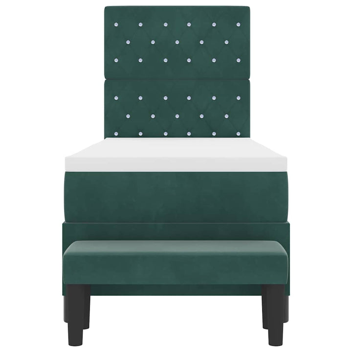 Box spring seng med pude Mørkegrøn 200 x 80 cm Fløjl